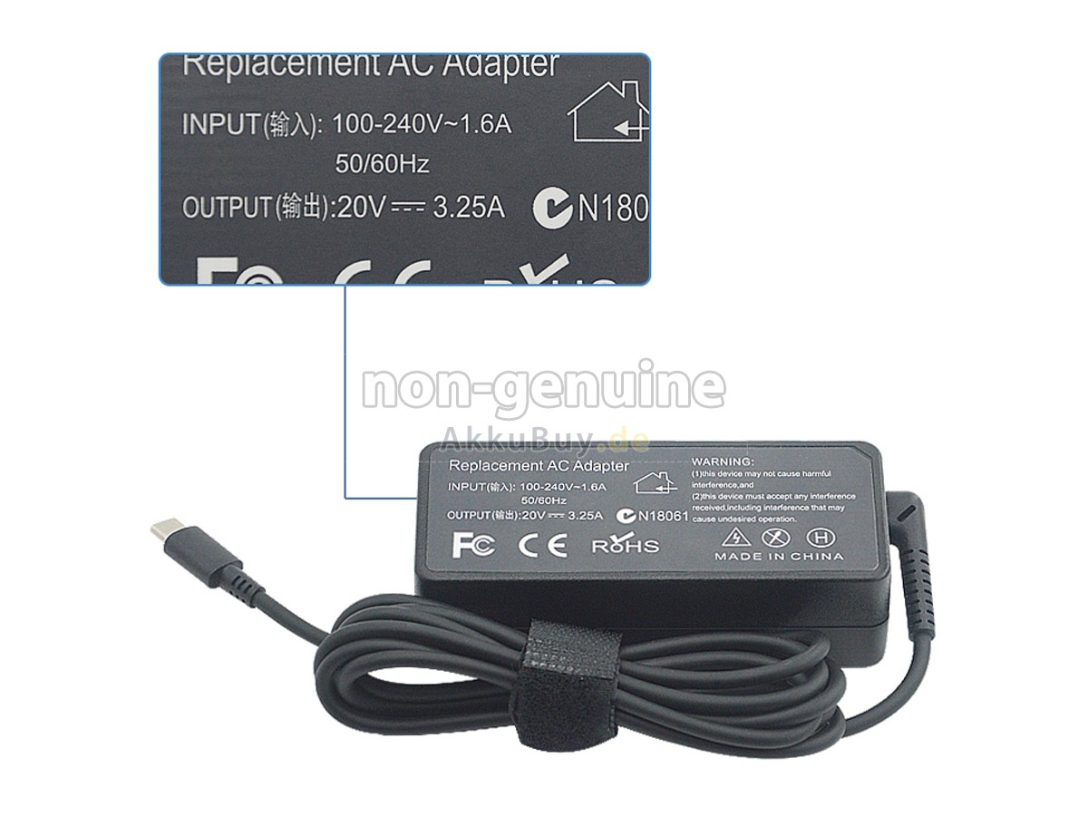Netzteil für Lenovo 20V 3.25A 65W USB
