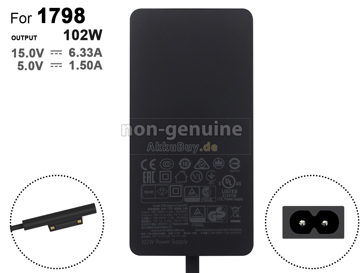 Netzteil für Microsoft 15V 6.33A 102W