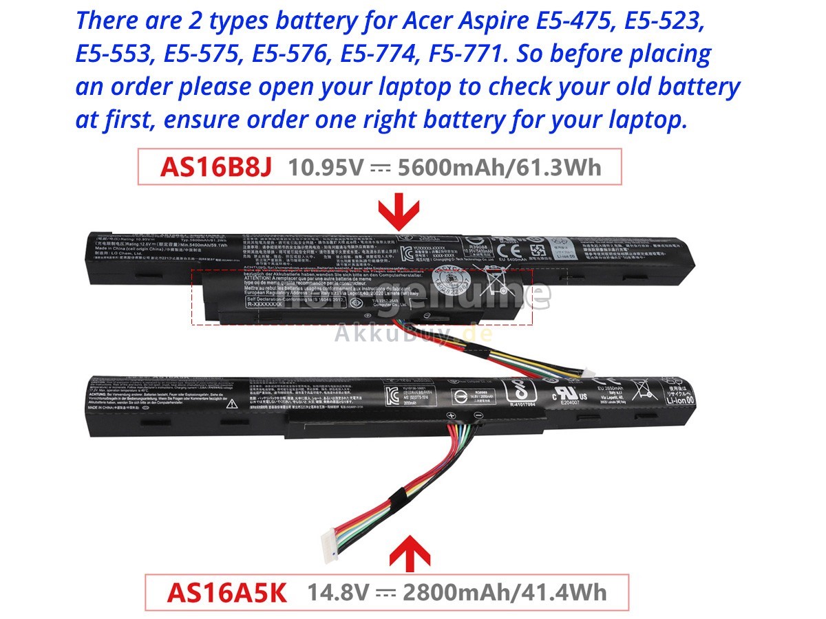 Acer Aspire F5-573G-78DN Ersatzakku