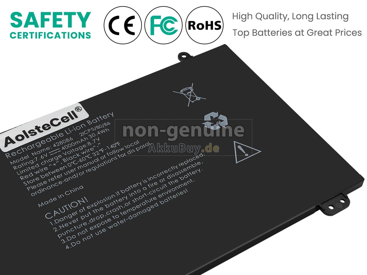 AolsteCell 428086 Ersatzakku