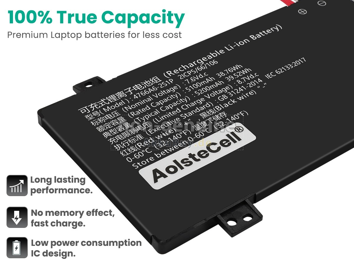 AolsteCell 4766A6-2S1P Ersatzakku