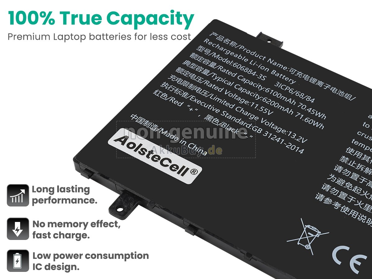 AolsteCell 606884-3S Ersatzakku