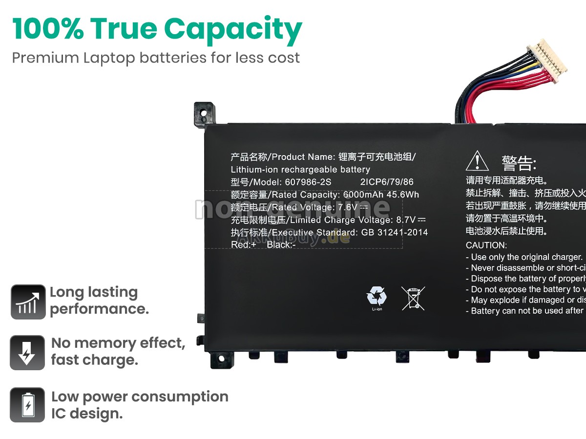AolsteCell 607986-2S Ersatzakku