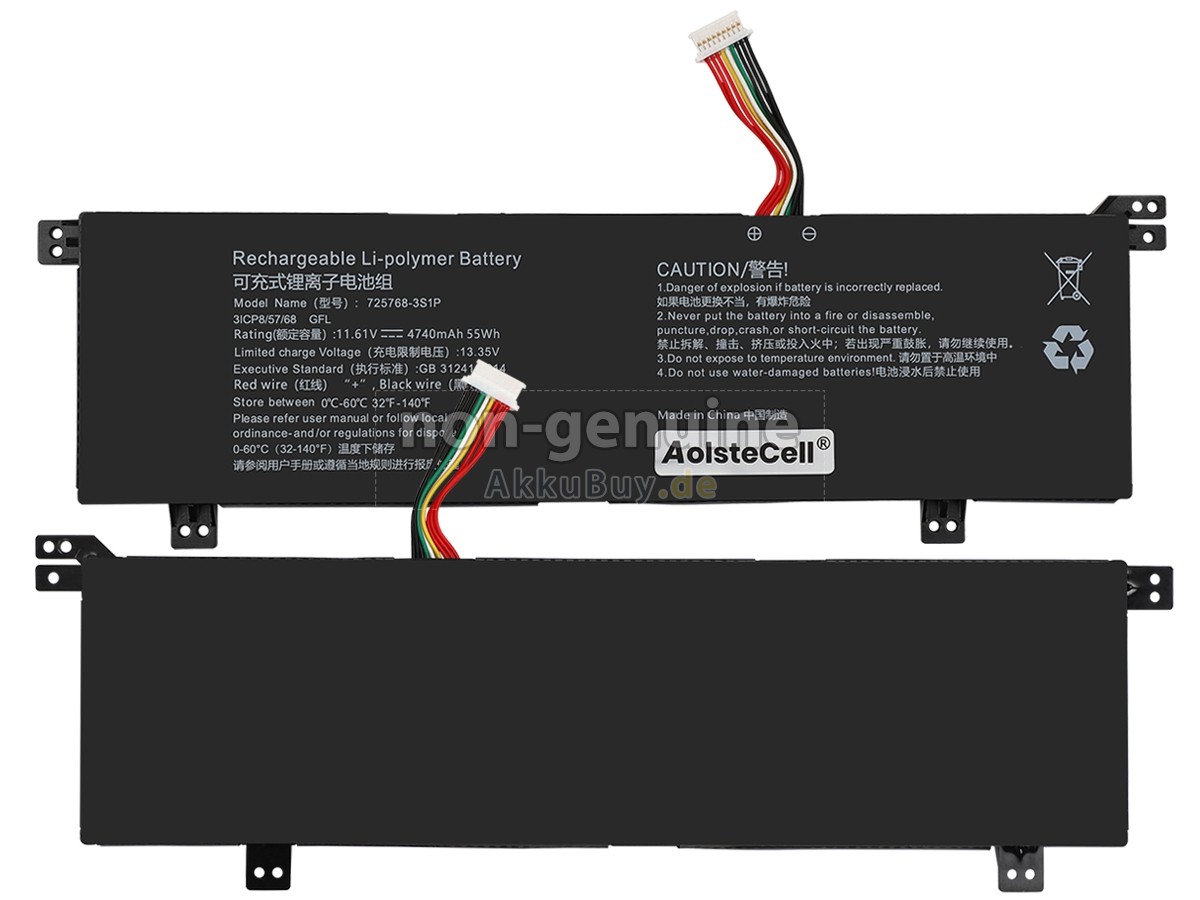 AolsteCell 725768-3S1P Ersatzakku