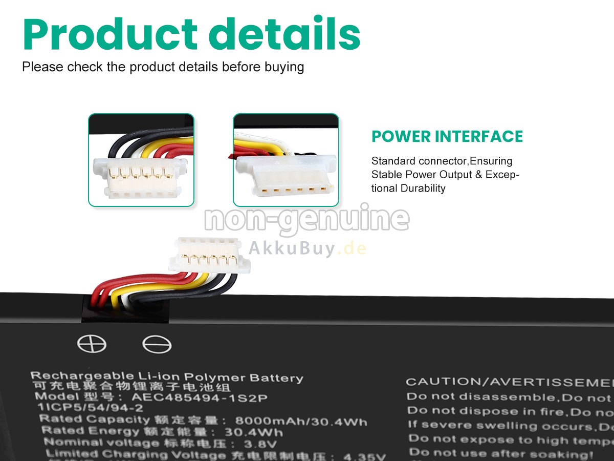 AolsteCell AEC485494-1S2P Ersatzakku