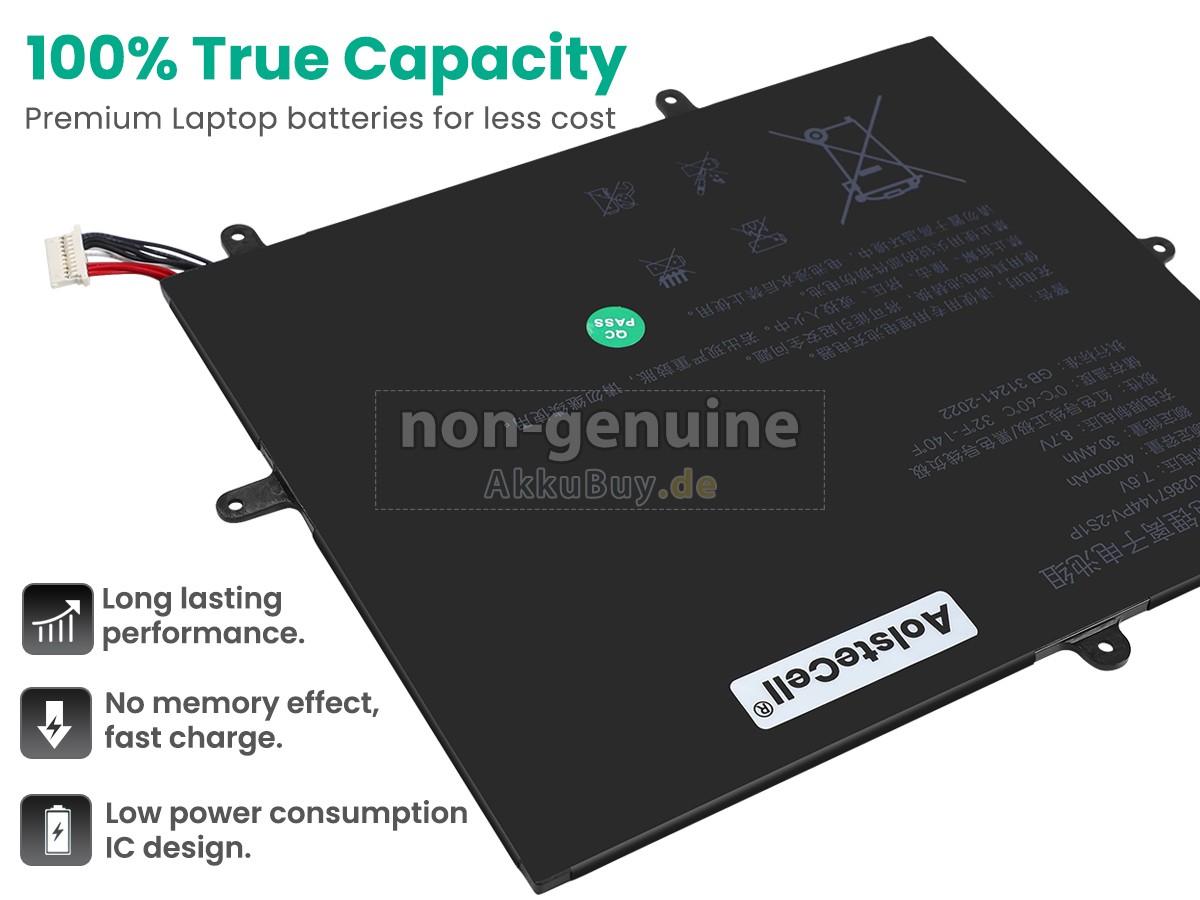 AolsteCell U2867144PV-2S1P Ersatzakku