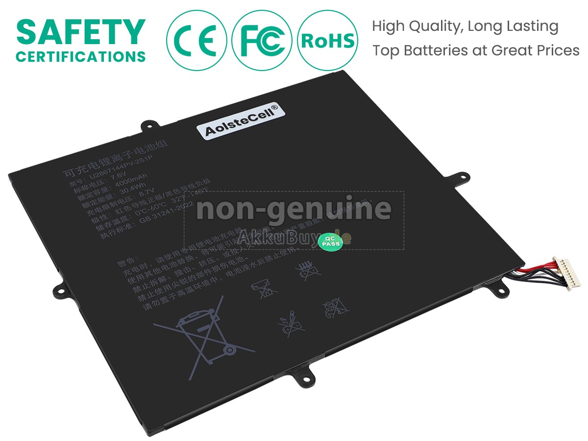 AolsteCell U2867144PV-2S1P Ersatzakku