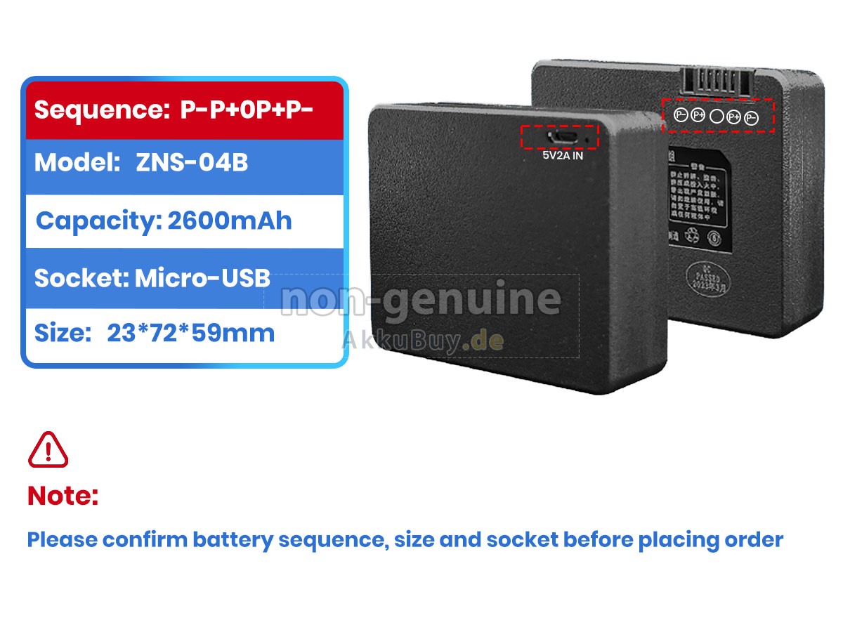 AolsteCell ZNS-04B Ersatzakku