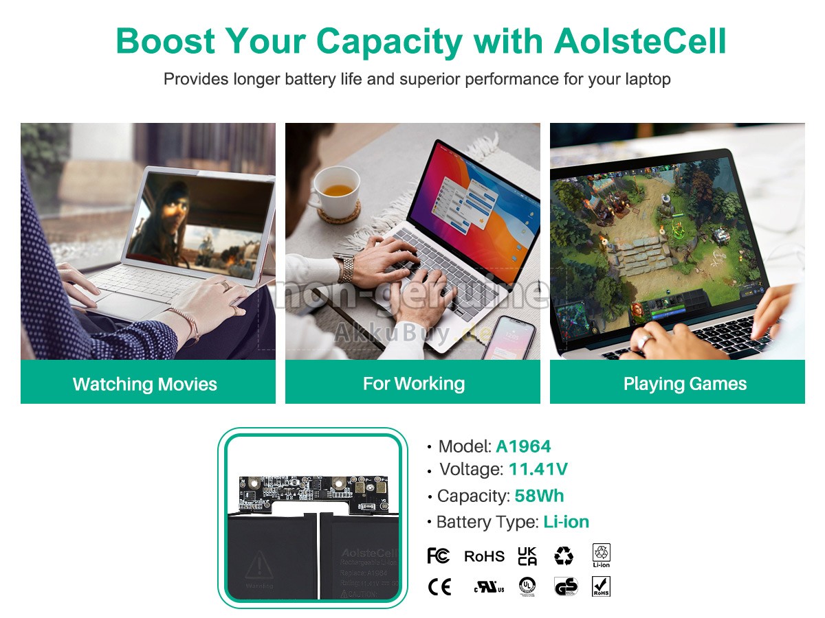 Apple MacBook Pro Core I5 2.4G 13 inch TOUCH/2019 Ersatzakku