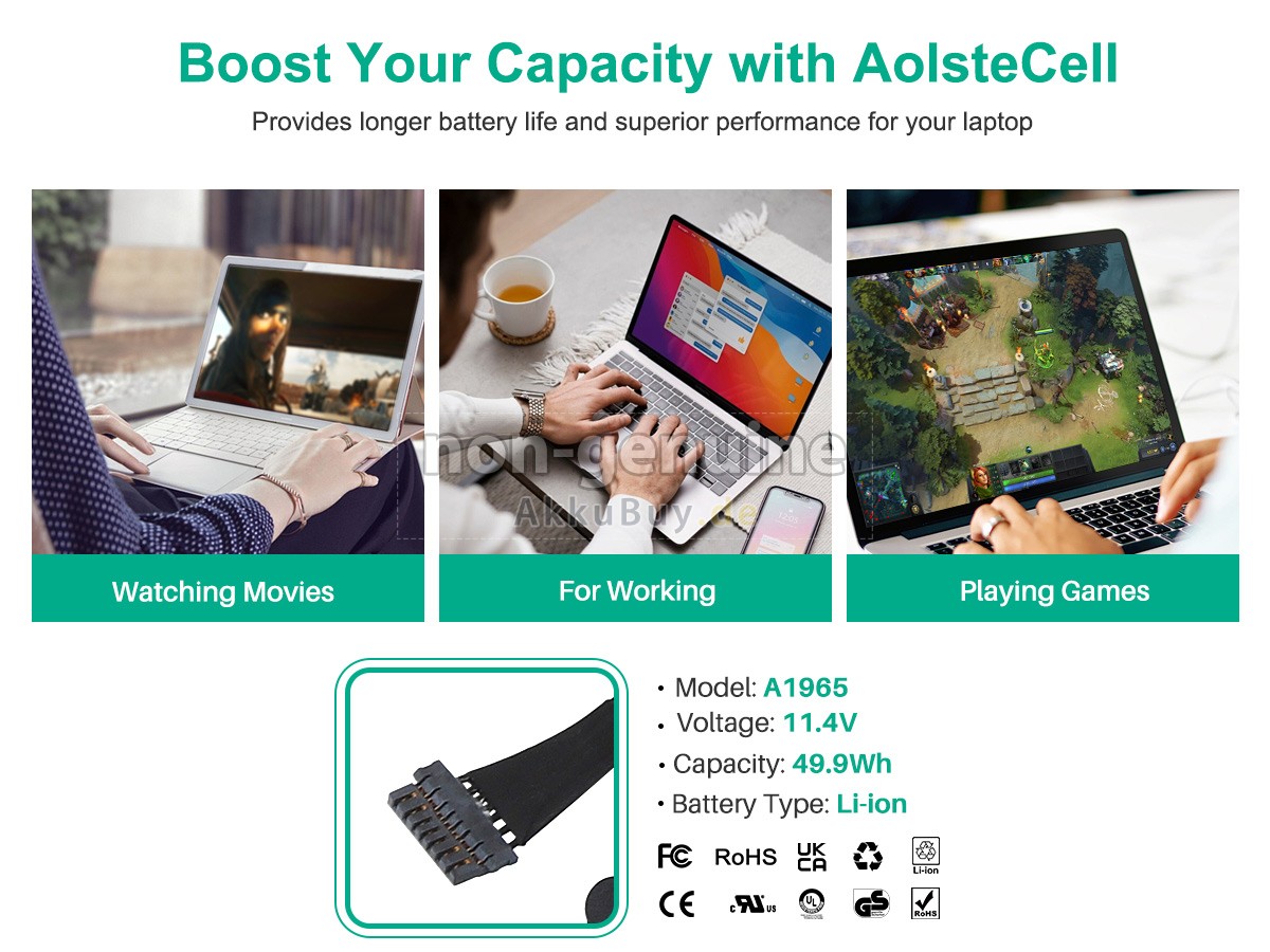 Apple MacBook Air Retina 13 A1932 EMC 3184 Ersatzakku