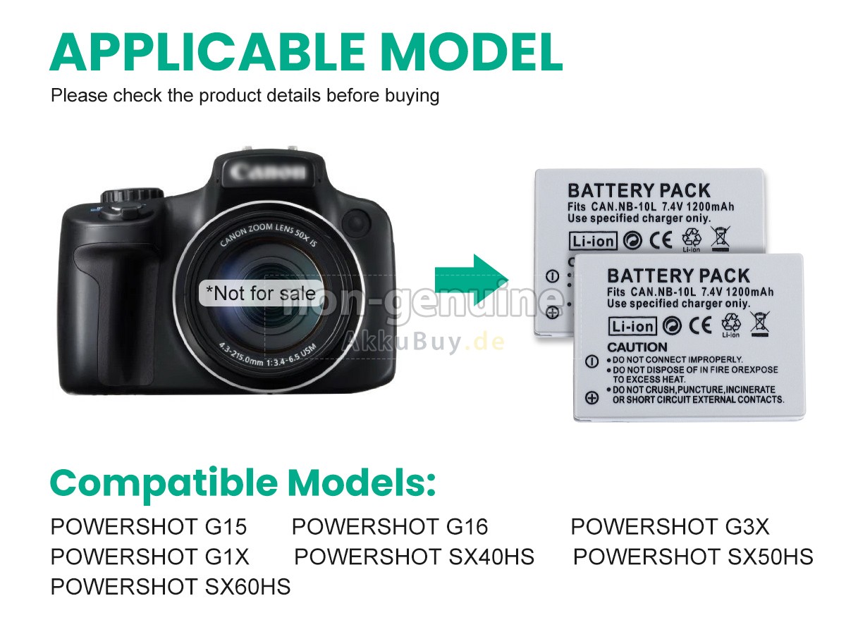 Canon POWERSHOT G1X Ersatzakku