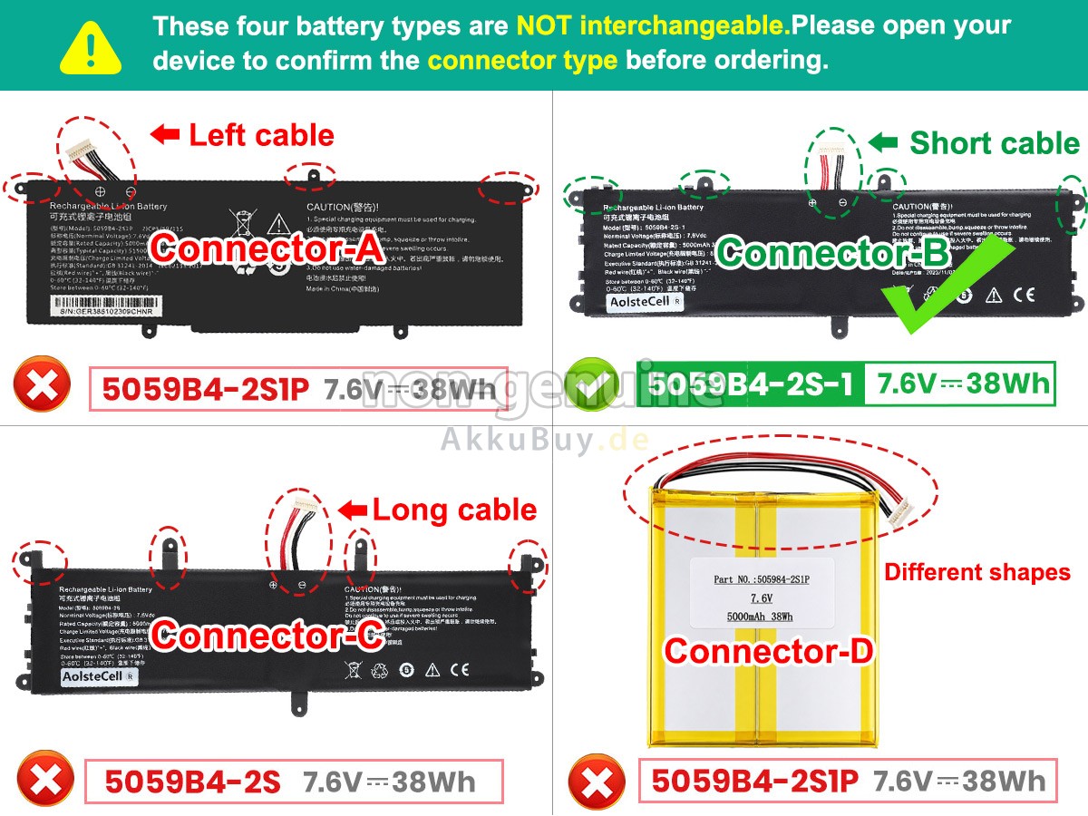 CHUWI 5059B4-2S1P Laptop Ersatzakku