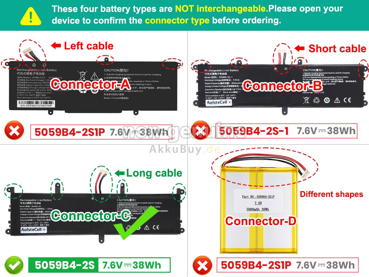CHUWI 5059B4-2S1P Laptop Ersatzakku