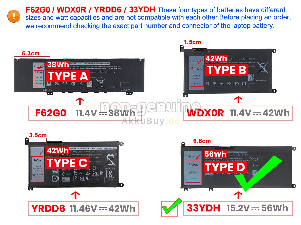 Dell Inspiron 13 7000 2-IN-1 Ersatzakku