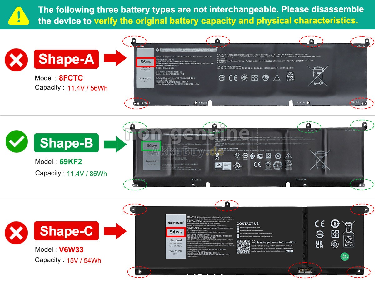 Dell P106F Ersatzakku
