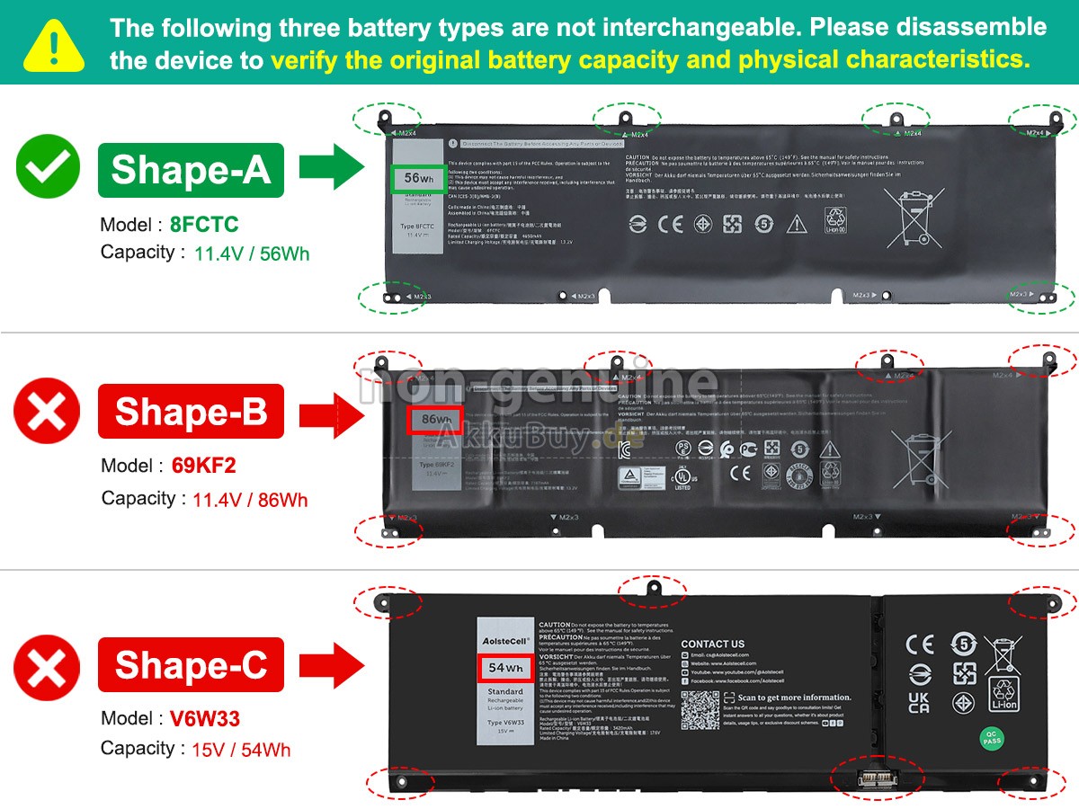 Dell P106F Ersatzakku