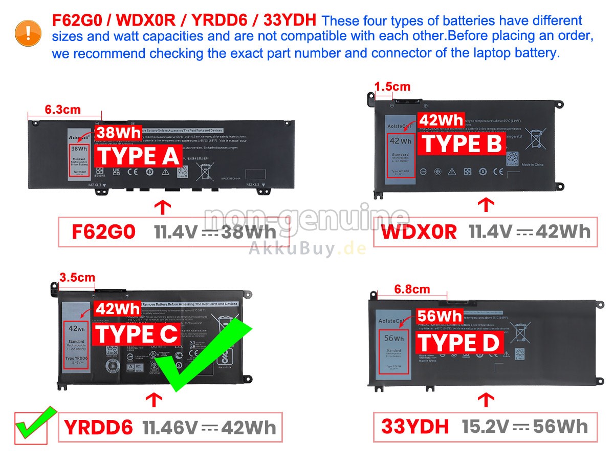 Dell Inspiron 13 7000 2-IN-1 Ersatzakku