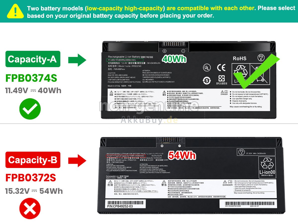 Fujitsu FPB0374S Ersatzakku