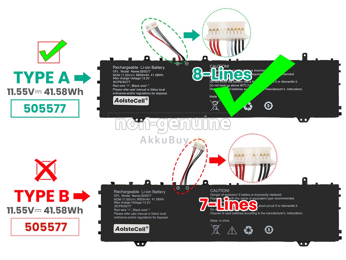 Haier 505577 Ersatzakku