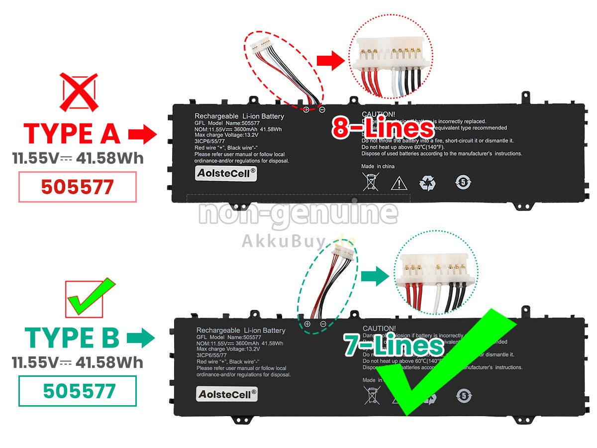 Haier 505577 Ersatzakku