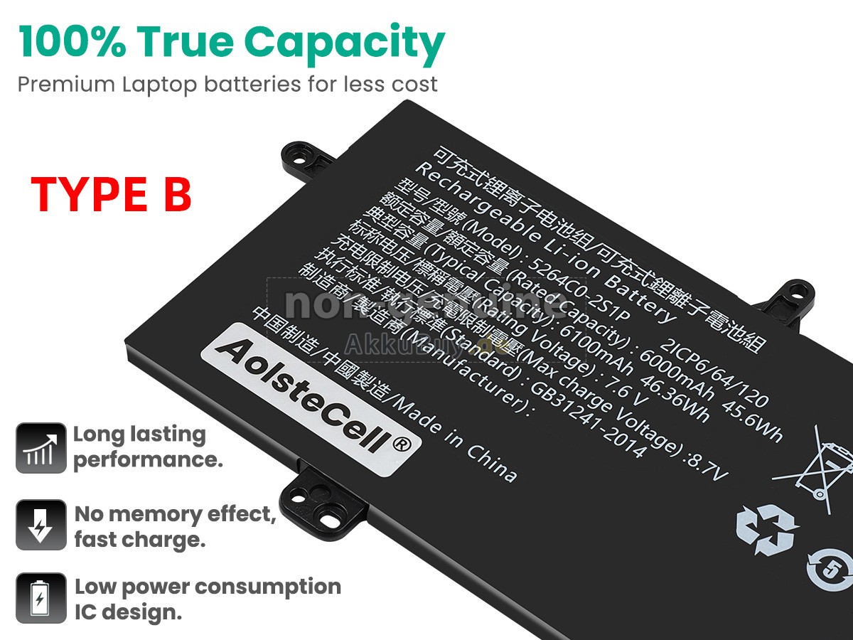 Haier 5264C0-2S1P Ersatzakku