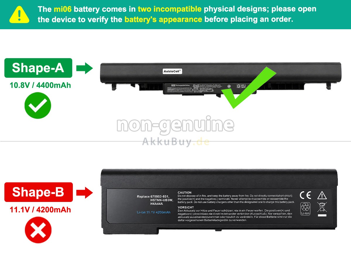 HP MI06 Laptop Ersatzakku