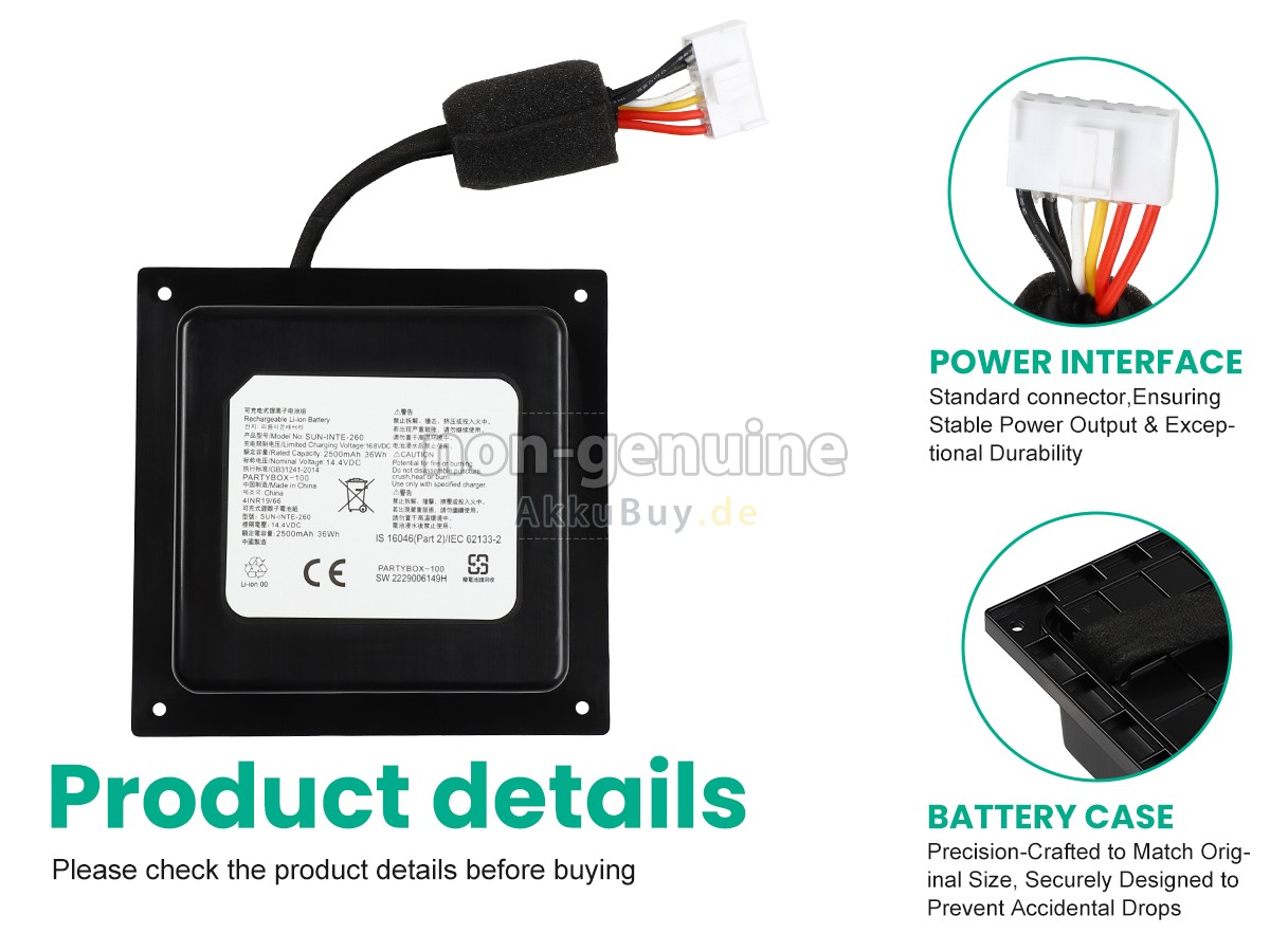 JBL SUN-INTE-260 Ersatzakku