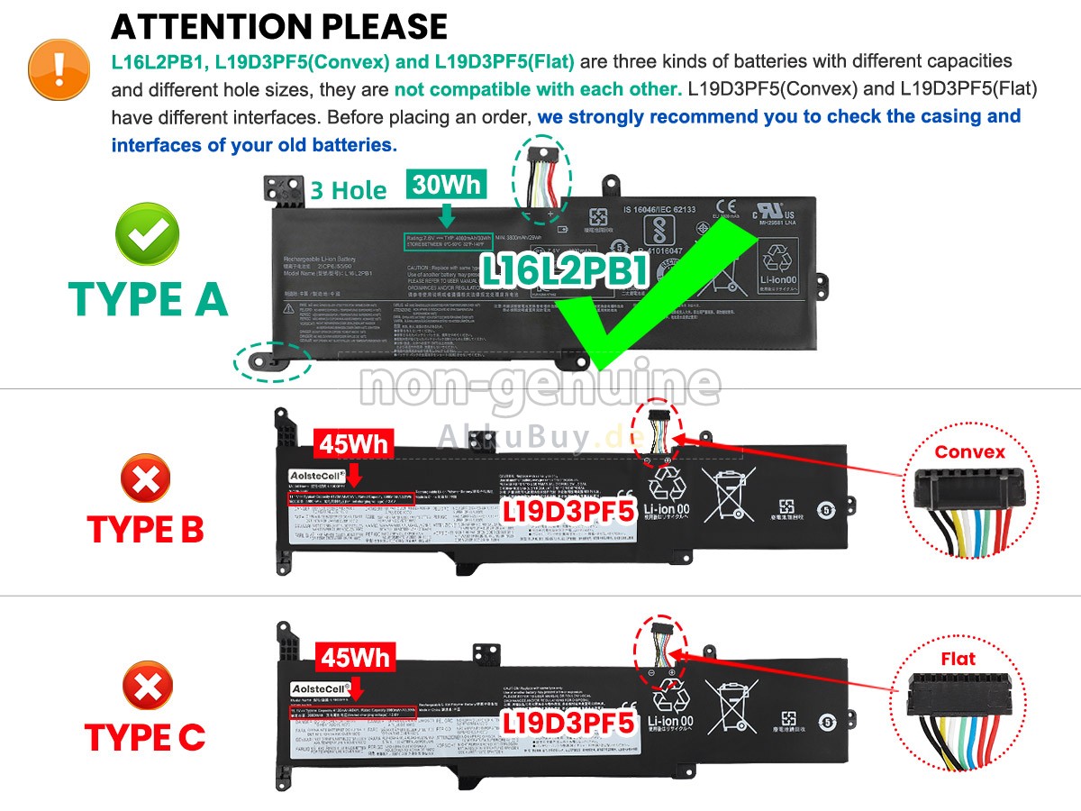 Lenovo IdeaPad 3-15ADA05-81W101WBTW Ersatzakku