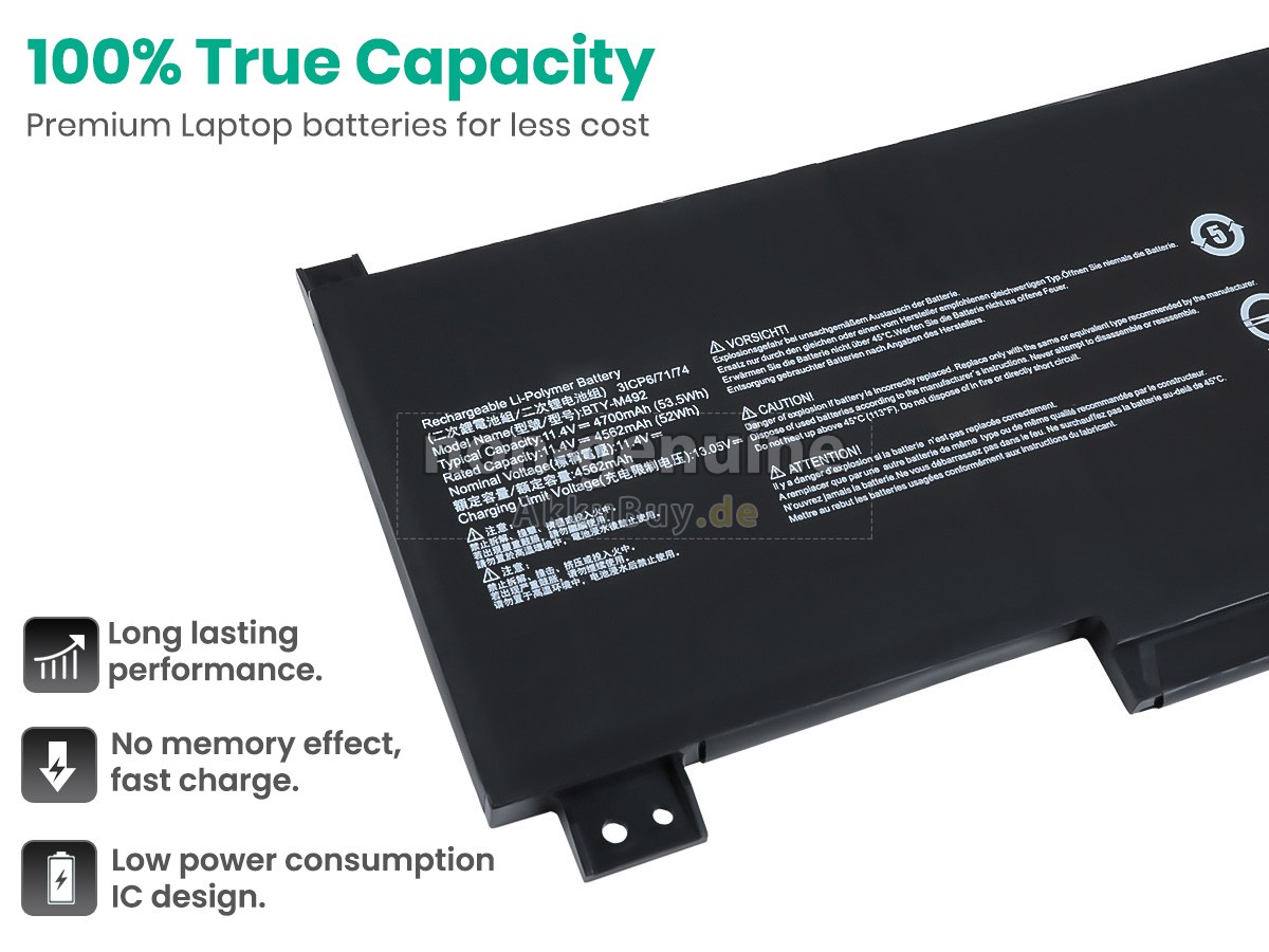 MSI PRESTIGE 14 A12UC-230XES Ersatzakku