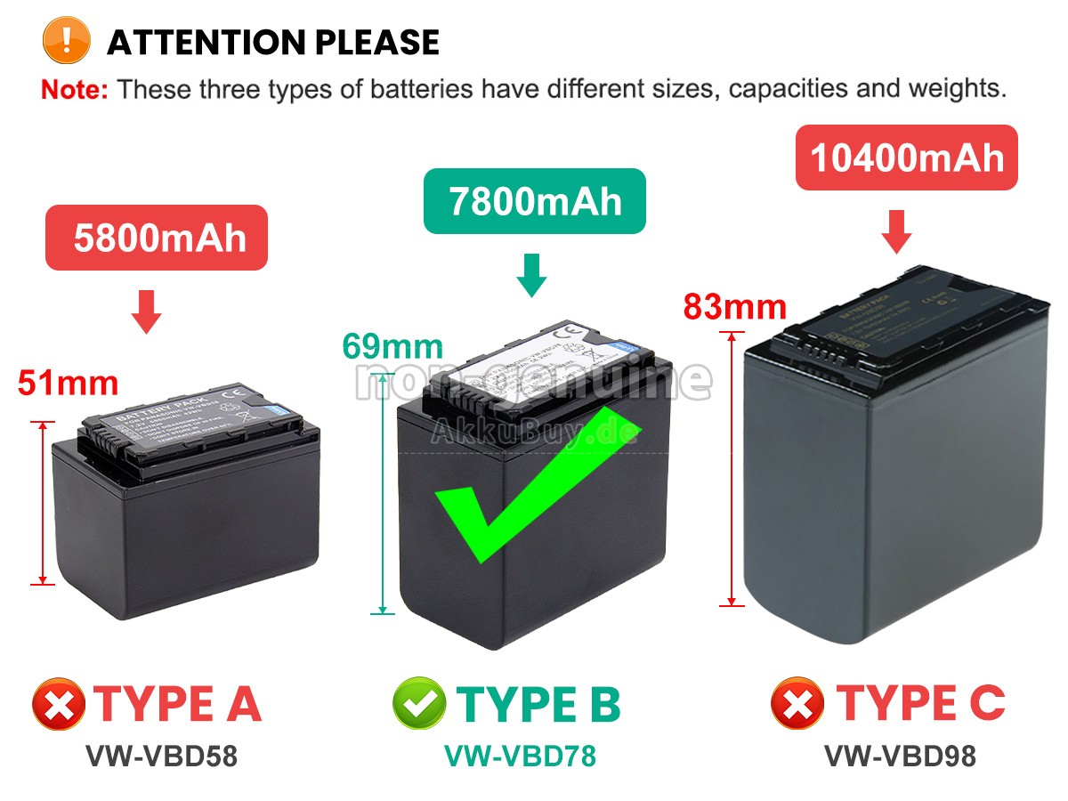 Panasonic VW-VBD58 Ersatzakku