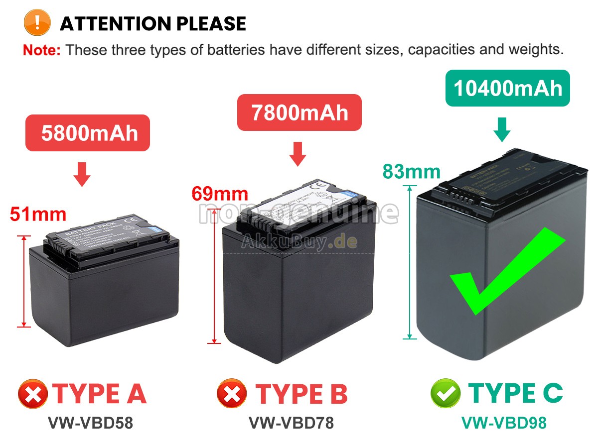 Panasonic VW-VBD58 Ersatzakku