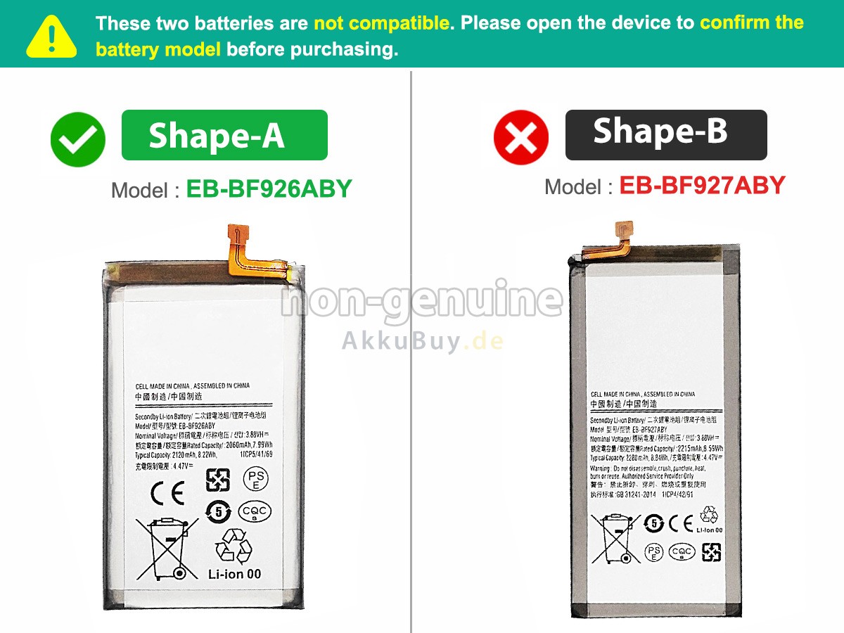 Samsung GALAXY Z FOLD 3 5G 7.6INCH SM-F9260 Ersatzakku