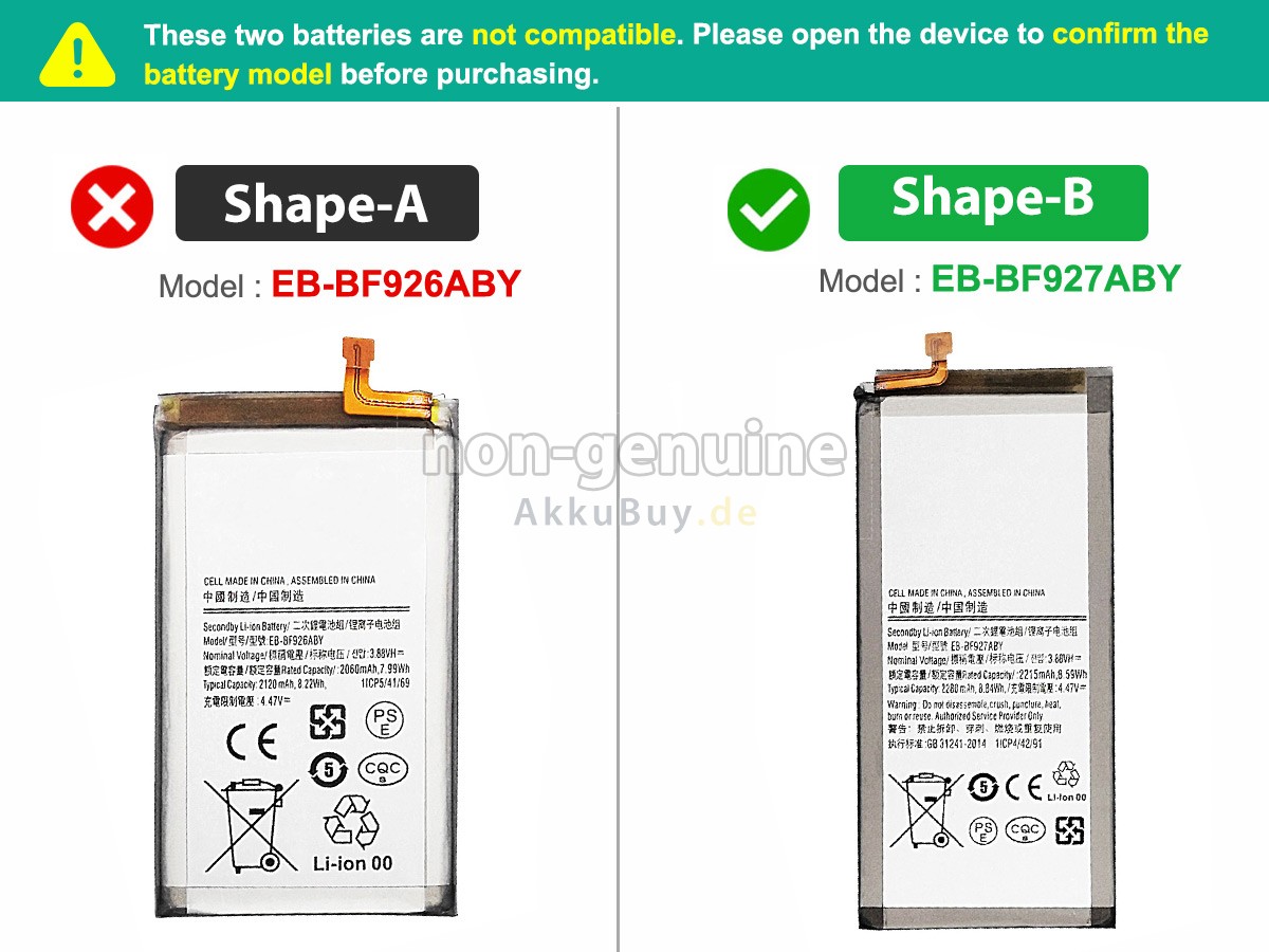 Samsung GALAXY Z FOLD 3 5G 7.6INCH SM-F9260 Ersatzakku