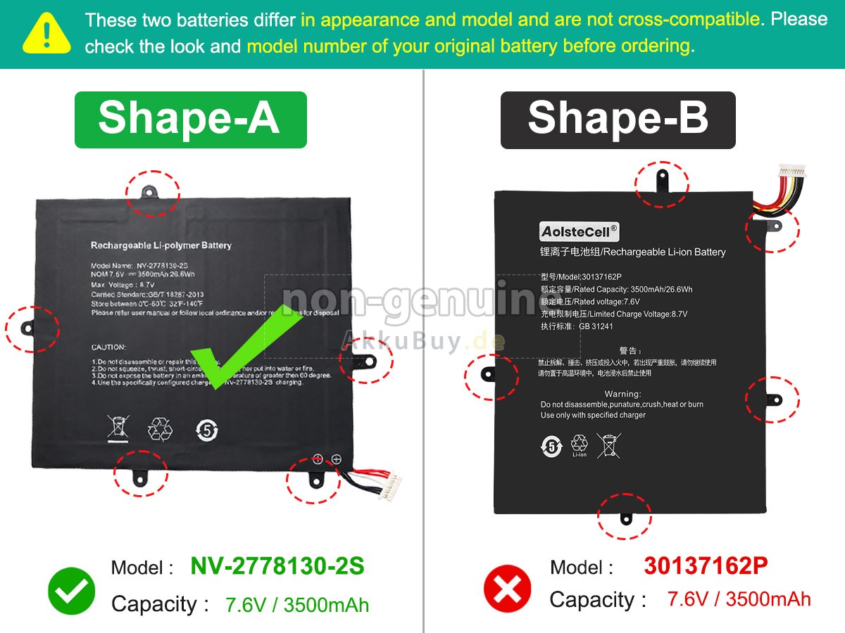 Teclast NV-2778130-2S Ersatzakku