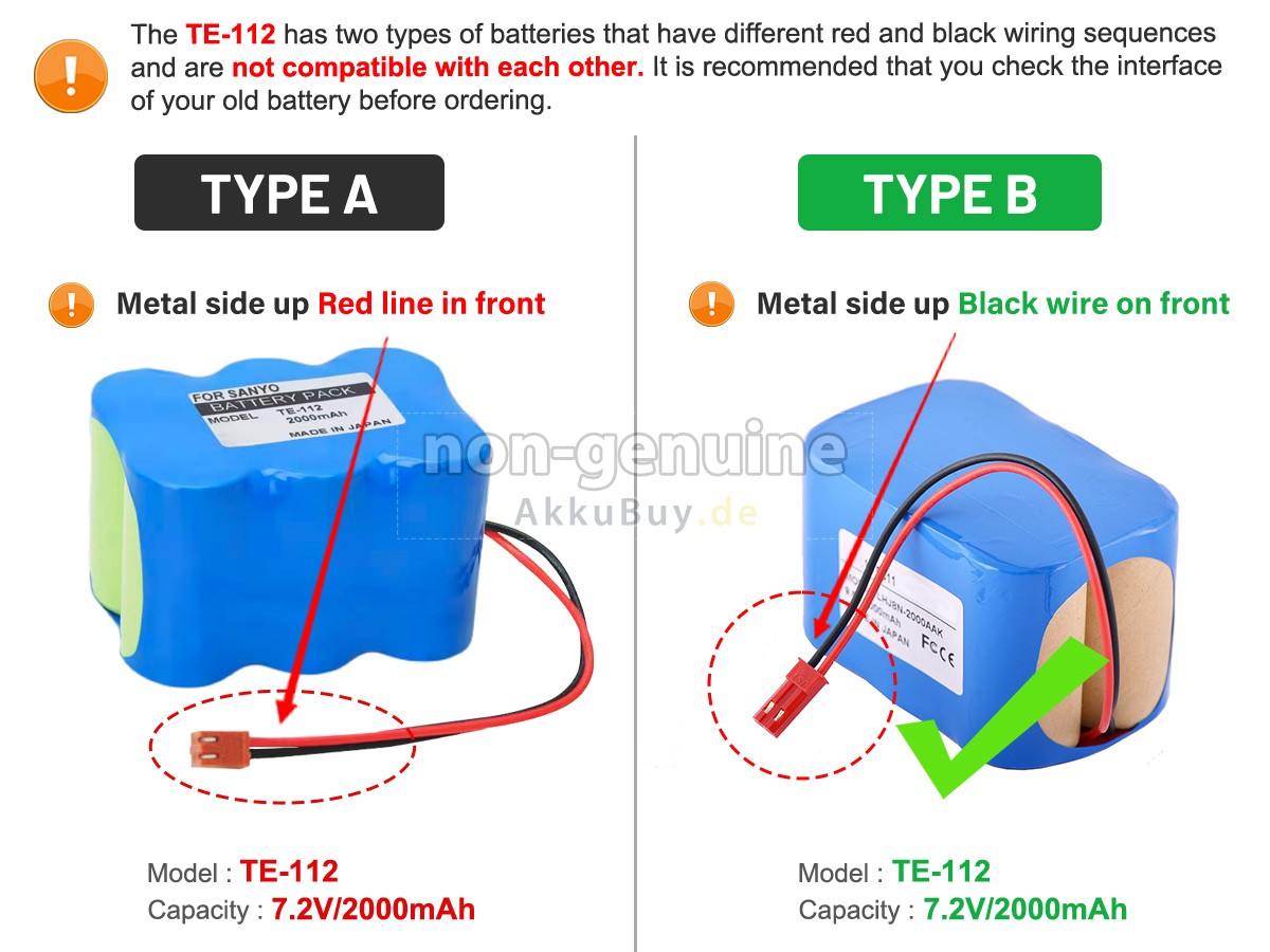 Terumo TE-112 Ersatzakku