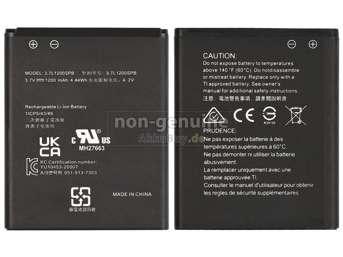 Texas Instruments 3.7L1200SP Ersatzakku